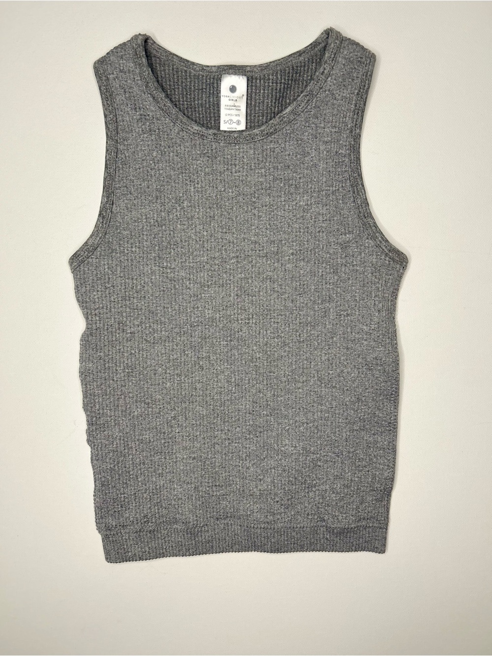 Yogalicious Girl’s Gray Ribbed Tank Size 7/8